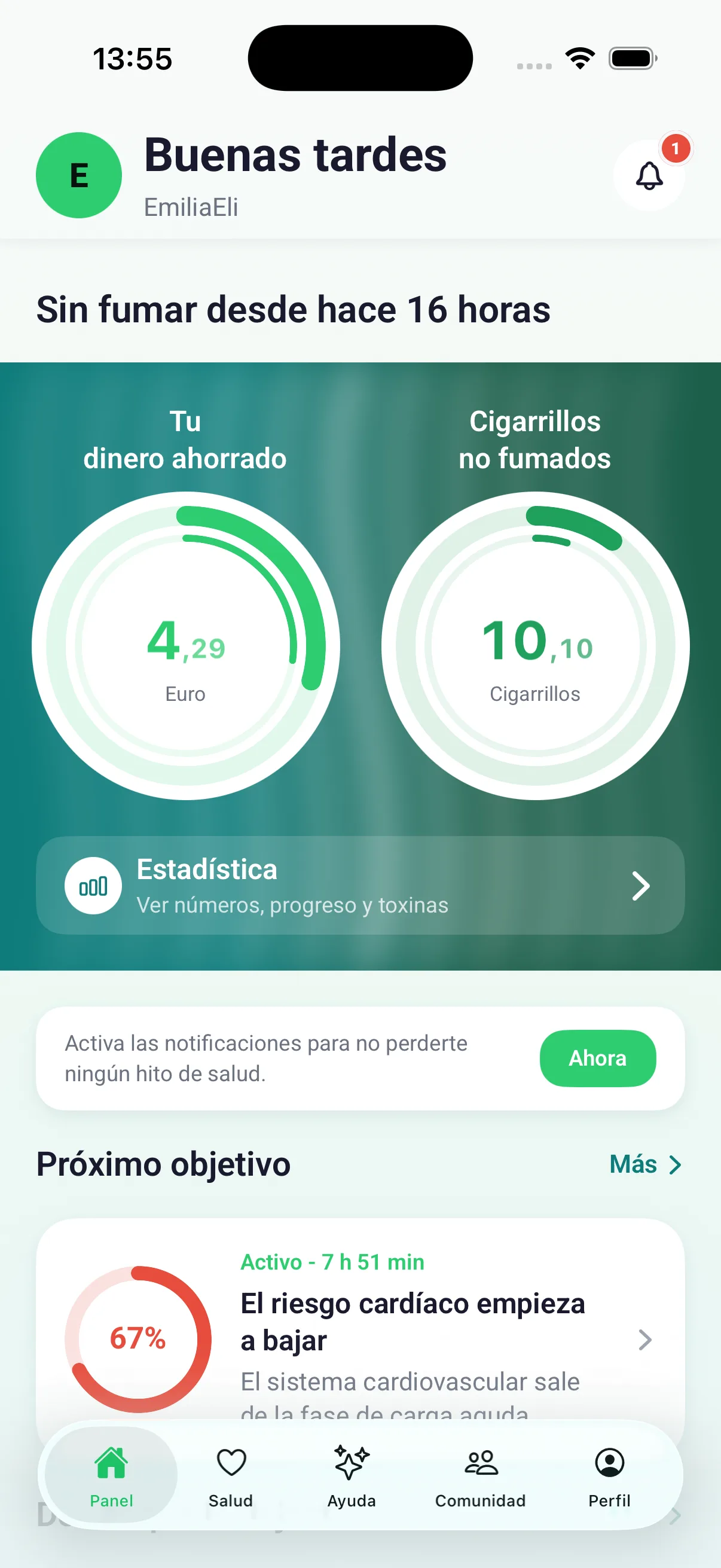 Contador de dinero ahorrado